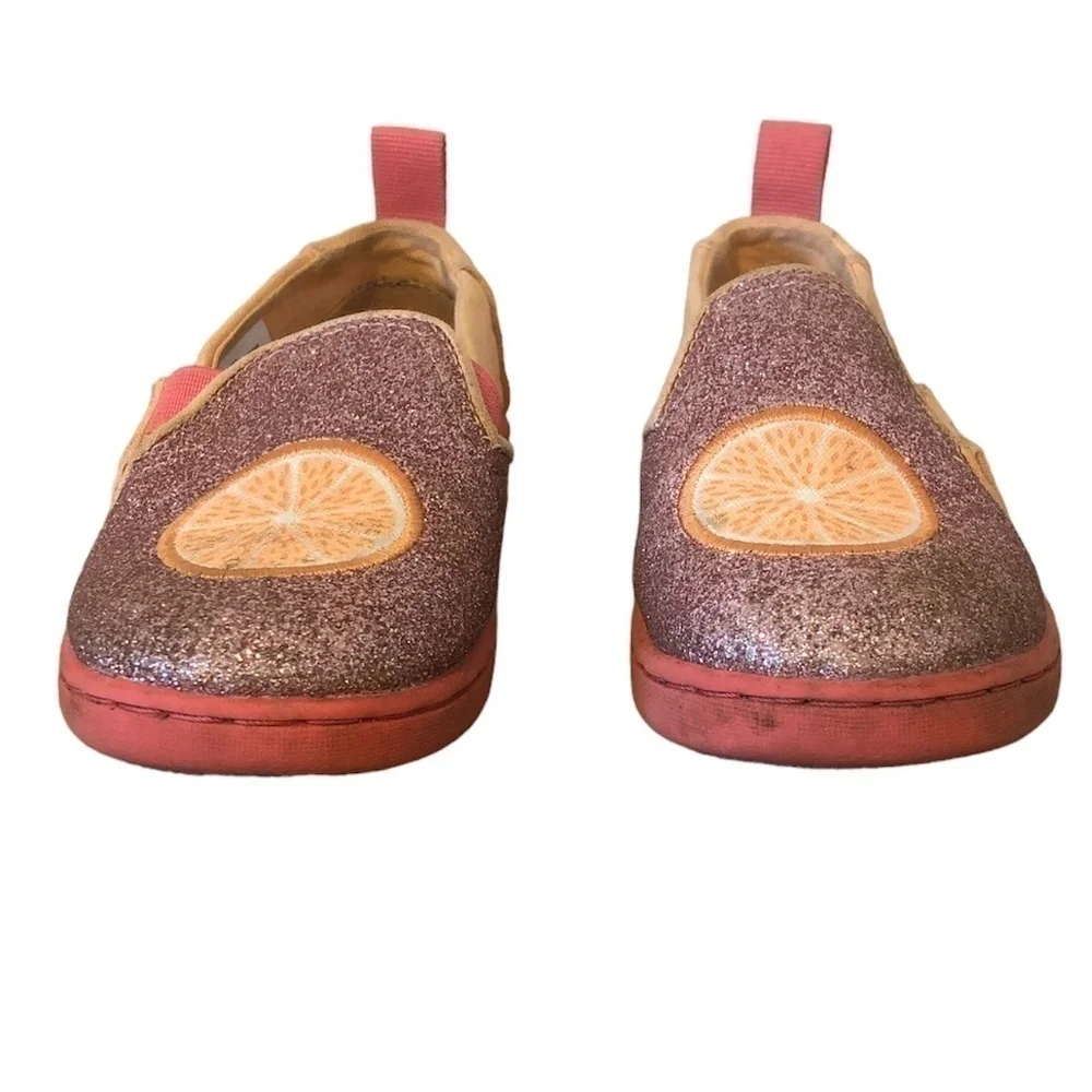 TOMS Iridescent Alpargata Shoe Toddler Size T8 Pink Slip On Sneakers
